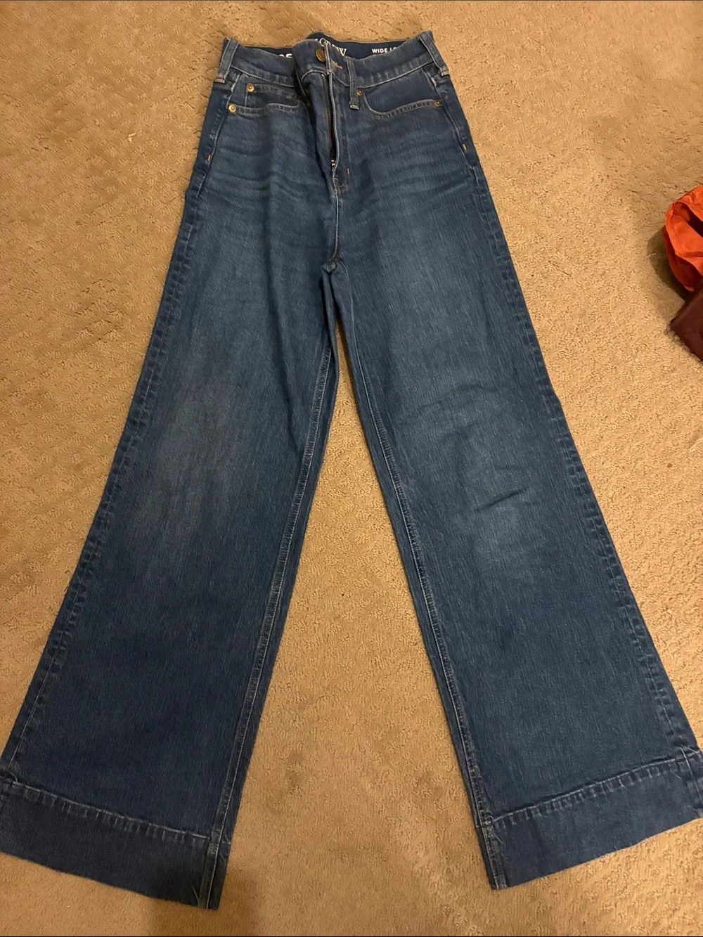 J. Crew Wide-Leg Jeans in Dark Blue Denim